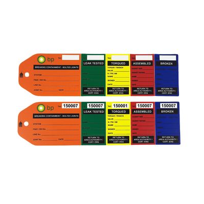 Custom Security  Tag Waterproof Resistant Tear  Safety Inspection Marking Labels  PVC  Management Tag