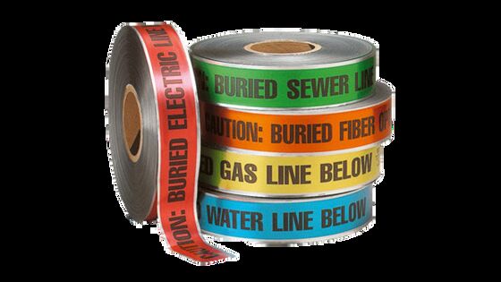 Underground Detectable Foil Warning Tape Roll PE Material For Safety Caution In Excavation Zones