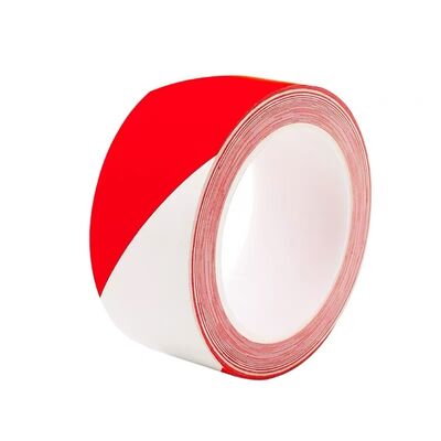 Custom Printed Logo Red and White Safety Warning Tape PE Non-Adhesive Barrier Tape for Construction Sites