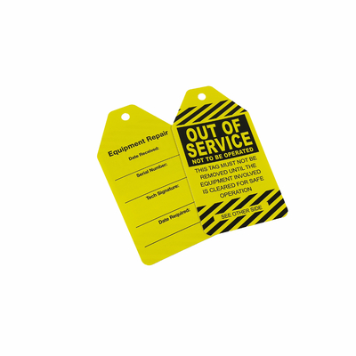 ปรับแต่งทั้งขนาดและภาษา PVC ปลาสติก เติบประสานความปลอดภัย Lock-out Tag'Tag