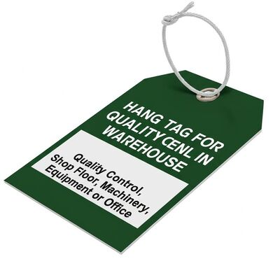 Custom  Hang Tag for Quality Control in Warehouse, Shop Floor, Machinery, Equipment or Office