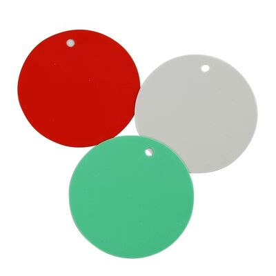 โลโก้ที่พิมพ์ตามสั่ง สี PVC วงล้อม แท็กกันน้ํา แท็กกลมพลาสติก