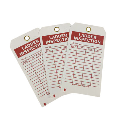 แท็กความปลอดภัย PVC Vinyl ที่กําหนดเอง กันน้ํา กันรอย ทนทาน UV ตอบสนองเร็วสําหรับผลิตภัณฑ์ความปลอดภัย